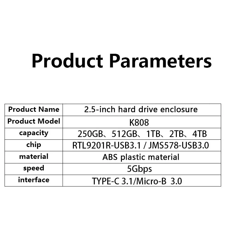 UTHAI carcasa de disco duro mecánico de 2,5 pulgadas portátil externo USB3.0/USB3.1 5Gbps a SATA caja de disco duro de computadora para portátil - imagen 5