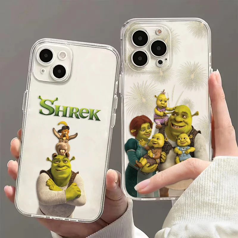 Funda de teléfono con dibujos divertidos Shreks para iPhone 16 15 14 13 12 11 Mini Pro Max X XR XSMax 7 8 Plus SE20 Funda transparente - imagen 2