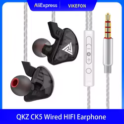 CK5 controlador de cobre dinámico HiFi auriculares con cable Monitor auriculares deportivos auriculares estéreo de graves auriculares de música 3,5 MM en la oreja con micrófono