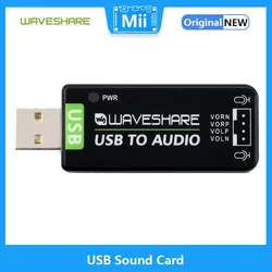 Waveshare Tarjeta de Sonido USB para Raspberry Pi y Jetson Nano