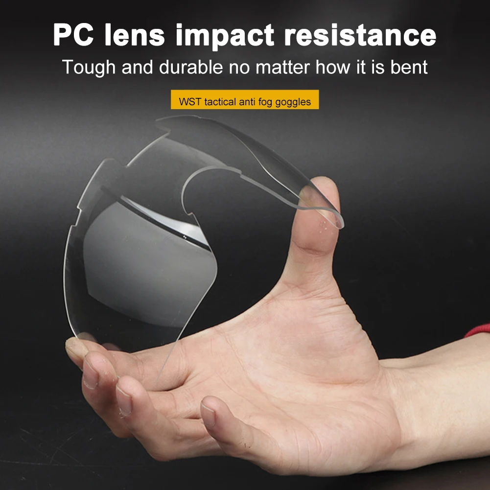 Gafas antiniebla para Paintball, lentes transparentes con microventilador, protección ocular resistente a los arañazos, gafas de seguridad para caza - imagen 4