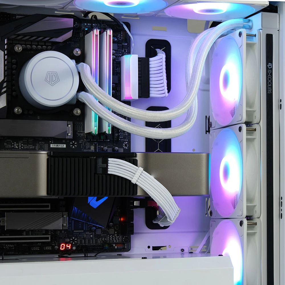 Conectores de Cable de alimentación ATX de 24 pines a 90 grados, piezas de ordenador, conectores de alimentación de placa base, montaje DIY Aura Sync - imagen 5