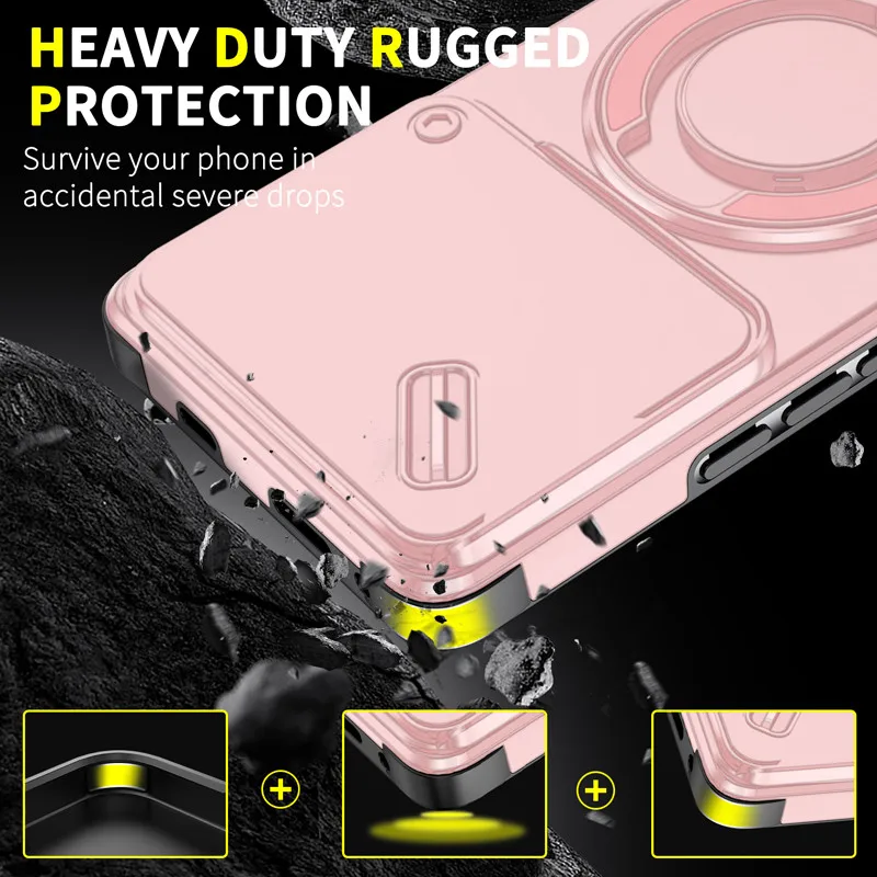 Para Infinix Note 40 50 Pro Plus 4G 5G funda magnética ELVEV Anti-caída resistente duro PC anillo soporte cubierta de teléfono - imagen 3