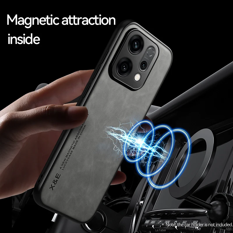 Funda de cuero de lujo para OPPO Reno14 Reno 14 ProBack Funda de teléfono protectora magnética a prueba de golpes Magsafe Funda Coque - imagen 4