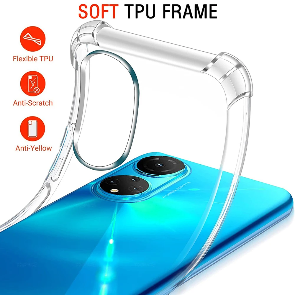 Funda transparente de silicona AirBag de 4 esquinas a prueba de golpes para Honor X10 X20 SE X30 Max X30i X40i X40 GT Racing, funda suave de TPU para teléfono - imagen 2