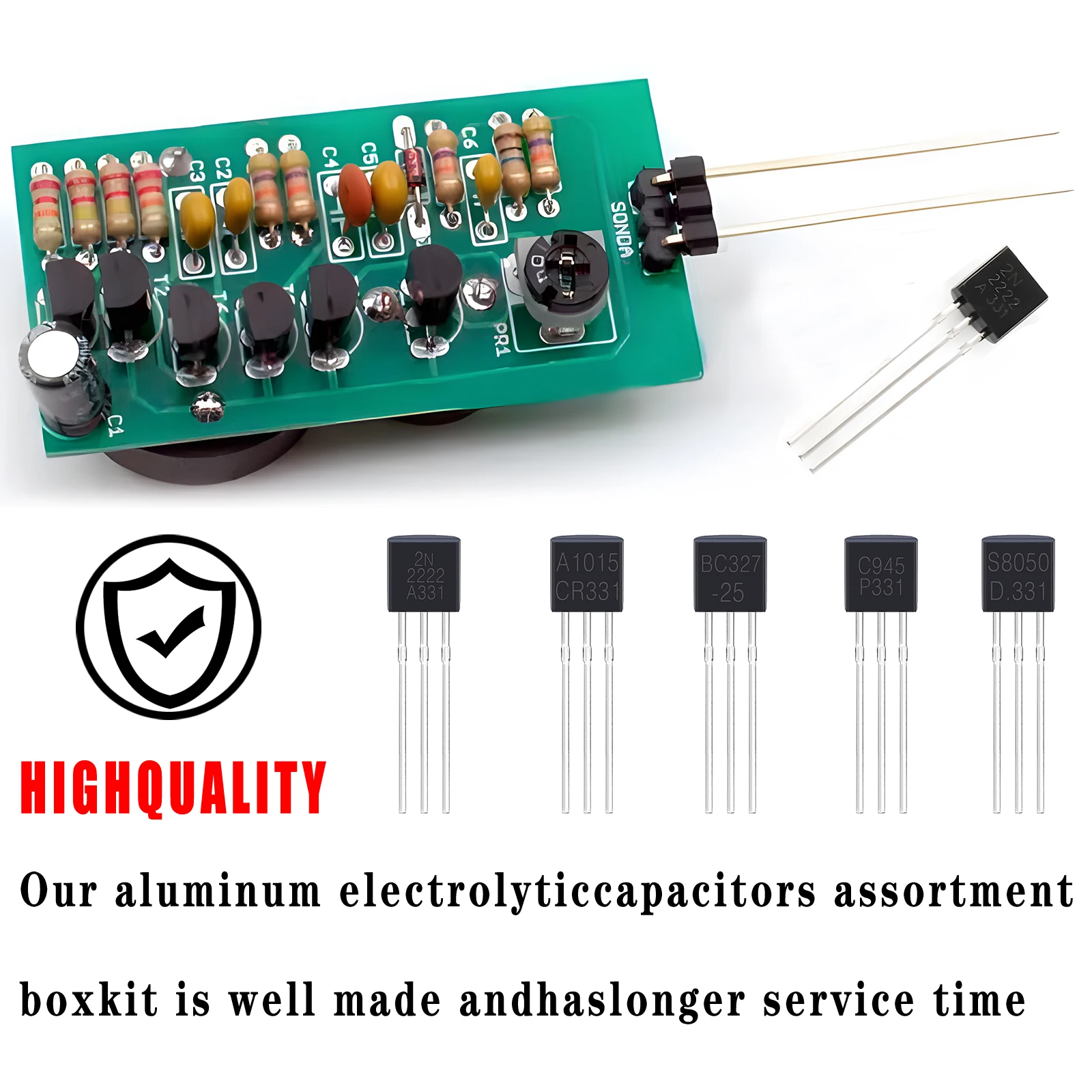 Transistores BJT 100 piezas, 20 valores, A1015, BC327, BC337, C1815, S8050, S8850, 2N2222, 2N2907, 2N3904, 2N3906, C945, S9012, S9013, S9014, S9015 - imagen 5