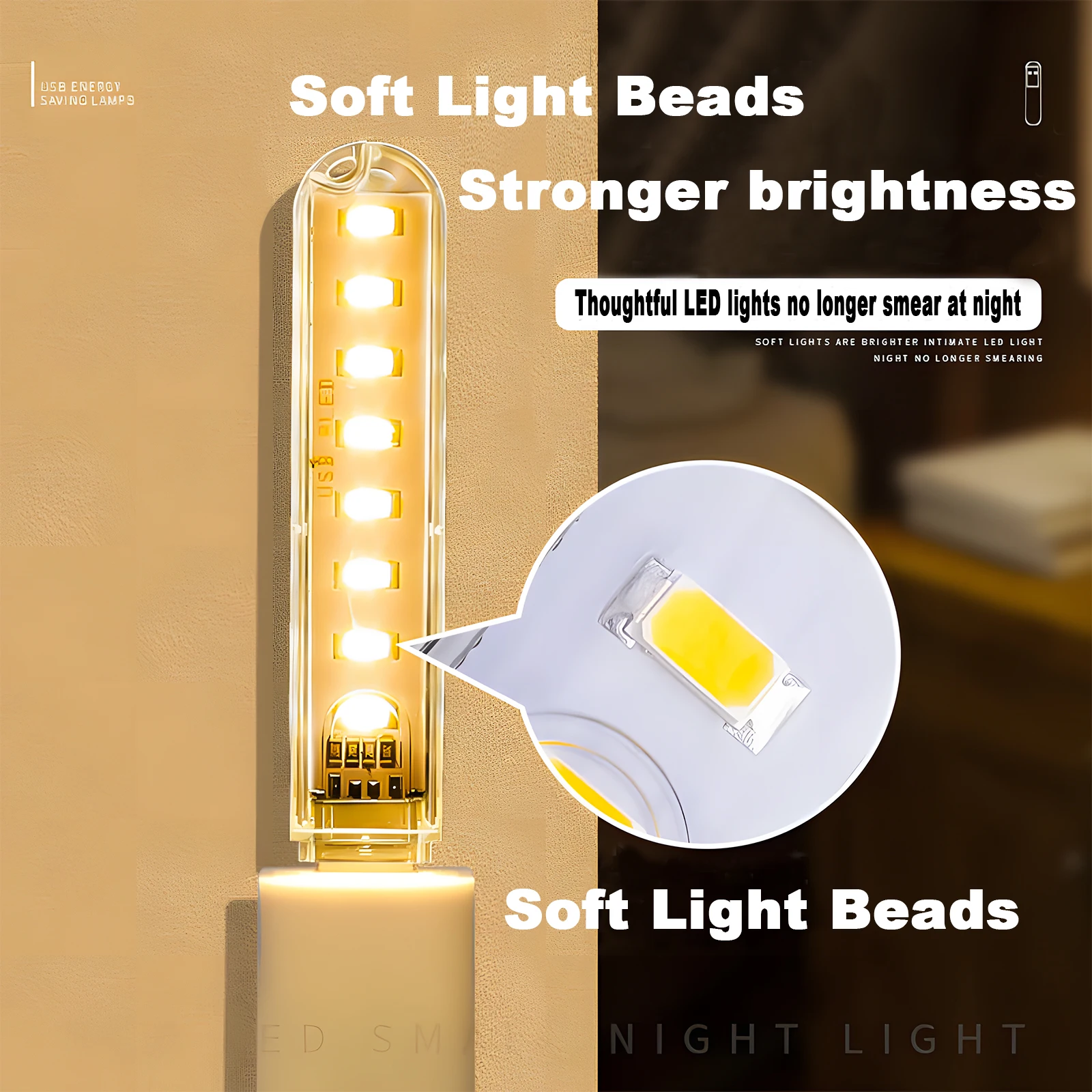 Mini luces LED USB para libros, lámparas USB portátiles, DC 5V, lámpara de lectura ultrabrillante para banco de energía, Camping, PC, portátiles, luces nocturnas - imagen 4