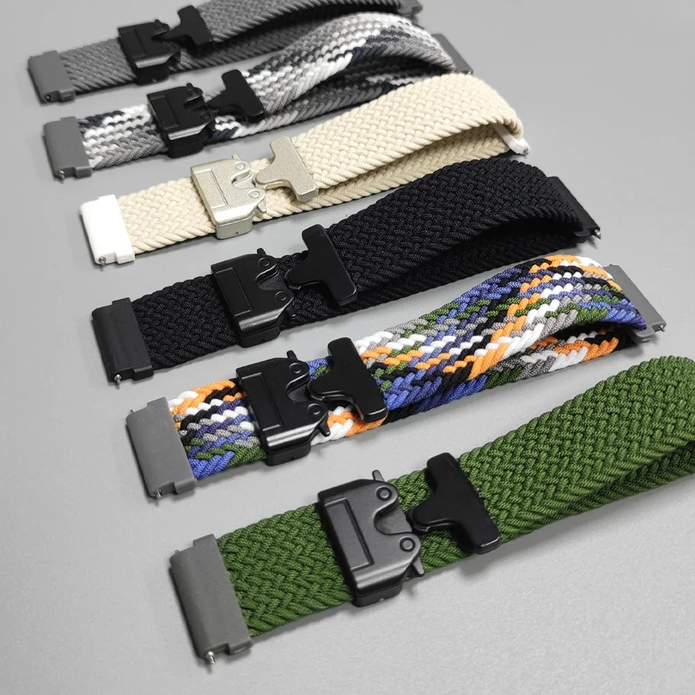 Pulsera de paracaídas de 20mm y 22mm para Huawei Watch 5 4/GT6 Pro GT 5 4, correa de nailon con bucle trenzado para Galaxy Watch 7/6/Classic/5/4 bandas - imagen 4