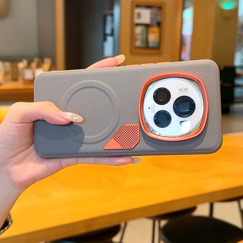 Para Honor Magic 7 Pro funda magnética ELVEV alta calidad PU cuero duro PC funda protectora de teléfono para Magic 6 Pro - imagen 4