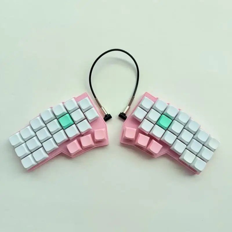 Teclado dividido rosa Corne V4.1 con cable, modo único, intercambiable en caliente, teclados ergonómicos personalizados, juego, teclado mecánico dividido para oficina - imagen 2