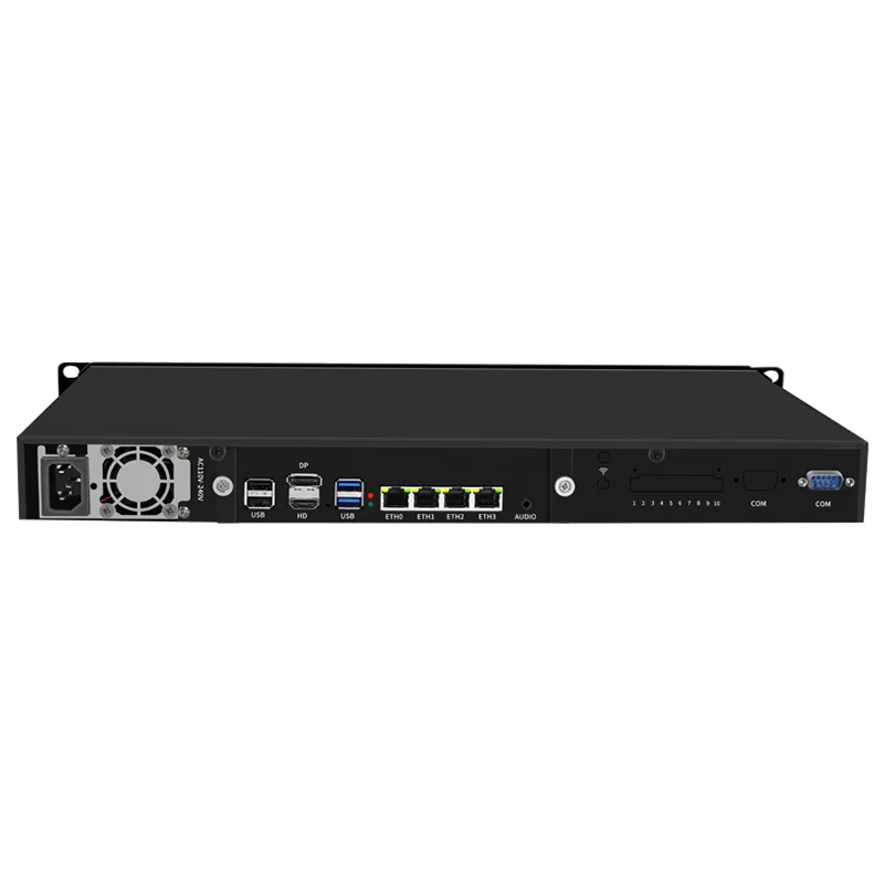 BKHD R9 19 pulgadas 1U servidor Firewall N100 i3 N305 N5105 4*2,5G DDR5 RS232 DP HD M.2 SATA PC Industrial enrutador suave VPN Pfsense - imagen 5
