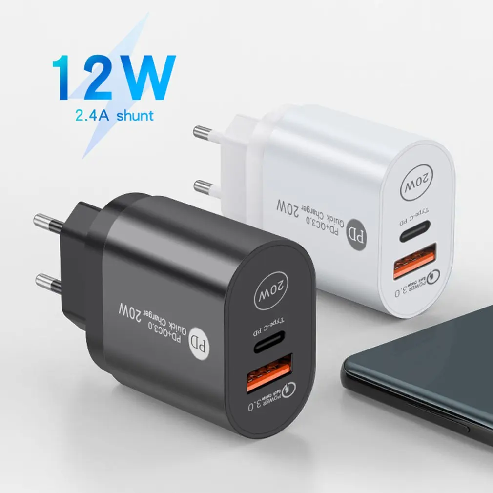 Cargador USB PD de 20W para teléfono, adaptador de carga rápida QC 3,0 para iPhone 13, 12 Pro, iPad, Huawei, Xiaomi y Samsung