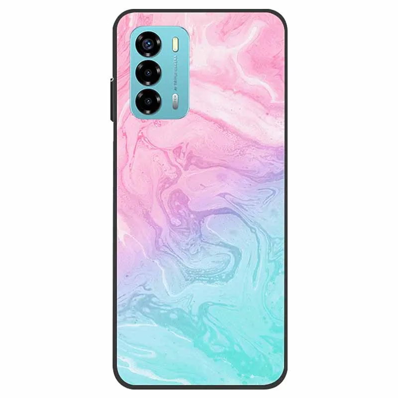 Funda de silicona TPU suave para ZTE Blade V40 Vita, carcasa de mármol negro con flor, parachoques, fundas de teléfono para ZTE V 40 Vita / Blade V40 Vita - imagen 3
