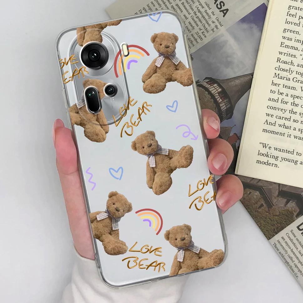 Para Oppo Reno 11 5G funda de teléfono moda corazón funda protectora transparente suave silicona TPU Shell Coque para Oppo Reno11 5G Fundas Capa - imagen 5