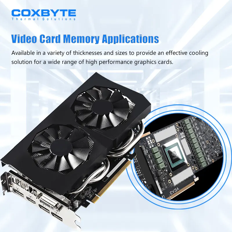 COXBYTE Tarjeta gráfica Refrigeración 16W/MK Almohadilla térmica Disipación de calor Almohadilla de silicona CPU/GPU Almohadilla de enfriamiento de grasa de silicona - imagen 3