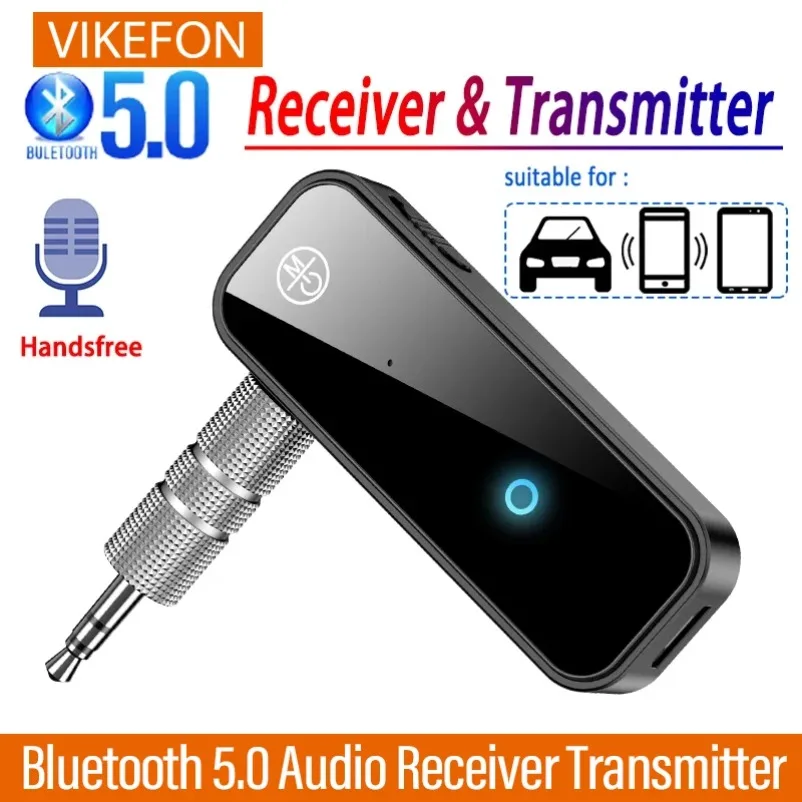 Receptor y transmisor Bluetooth 5,0, adaptador inalámbrico con conector 2 en 1, adaptador auxiliar de Audio de 3,5mm para Audio de coche, música, Aux, auriculares manos libres