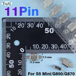 Conector de carga Micro USB, Conector de 11 Pines, puerto de enchufe para Samsung S5 mini G800 G800F G800H, piezas de reparación, 5 unidades