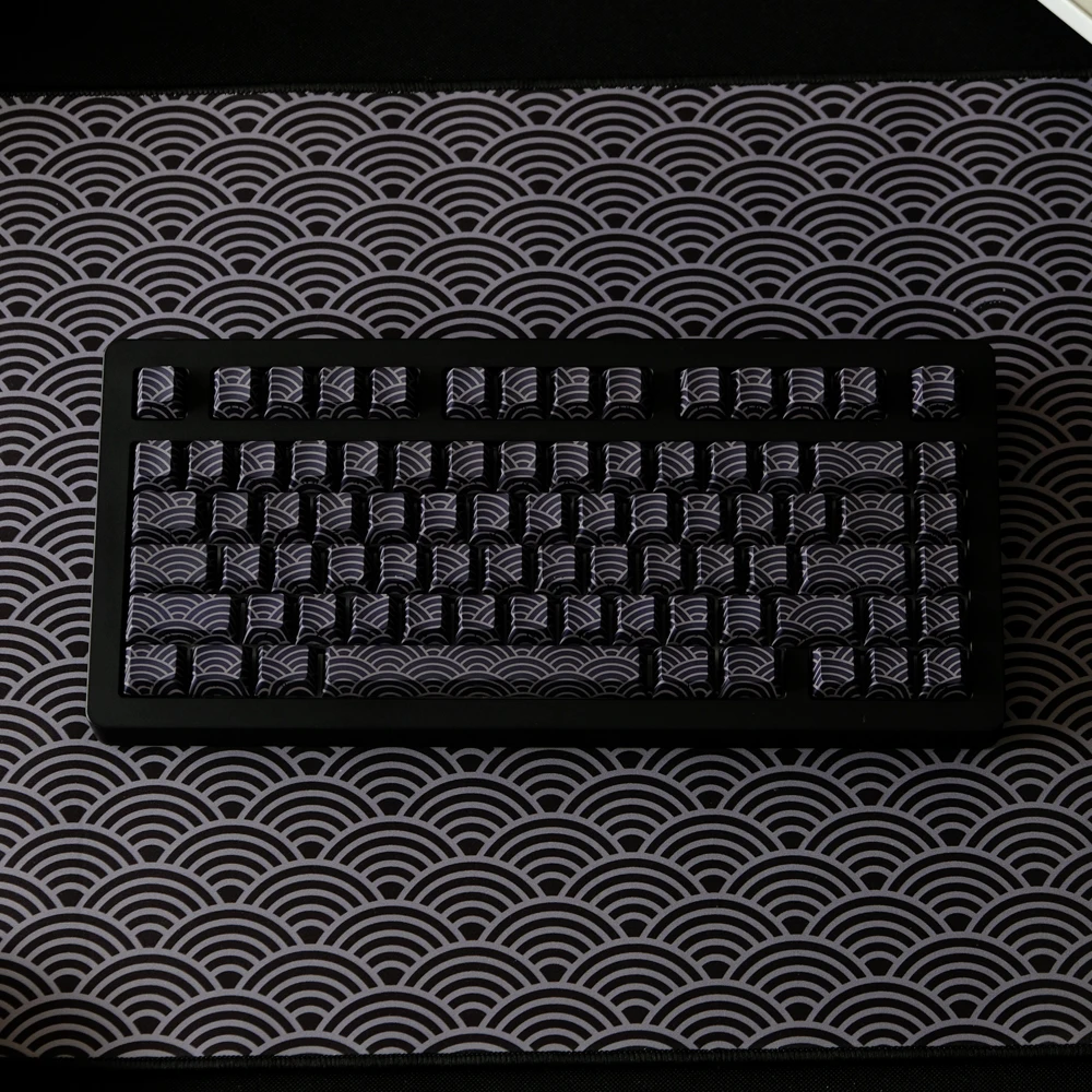 Teclas corrugadas de estilo japonés de 136 teclas, teclas retroiluminadas con estampado lateral, perfil de cereza, tapa de tecla de doble disparo PBT para teclado de juego MX - imagen 2
