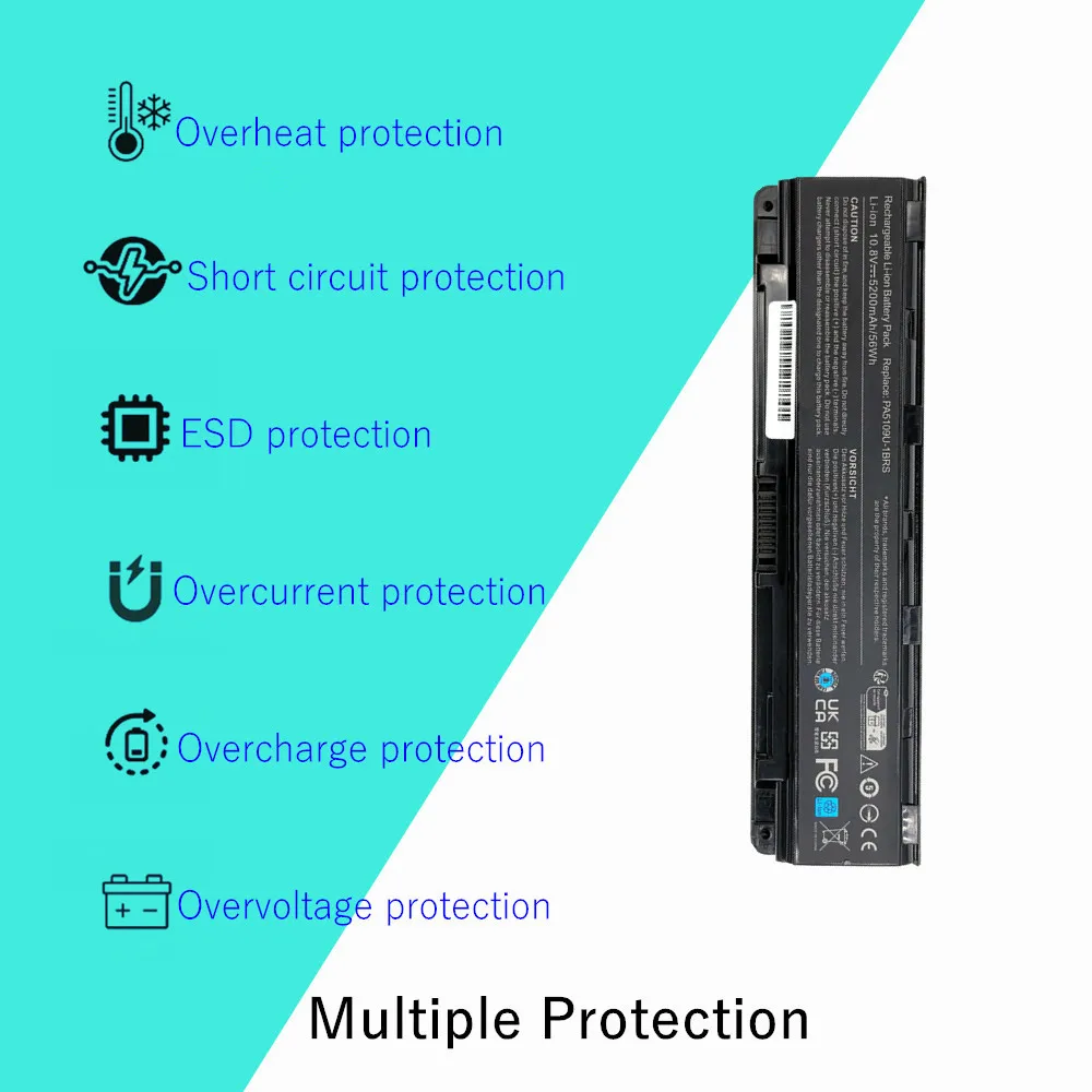 PA5108U-1BRS batería del ordenador portátil para Toshiba Satellite C50T C55 C55D C55T C70-A PA5109U-1BRS PA5110U-1BRS PABAS271 PABAS272 C75 C75D - imagen 5