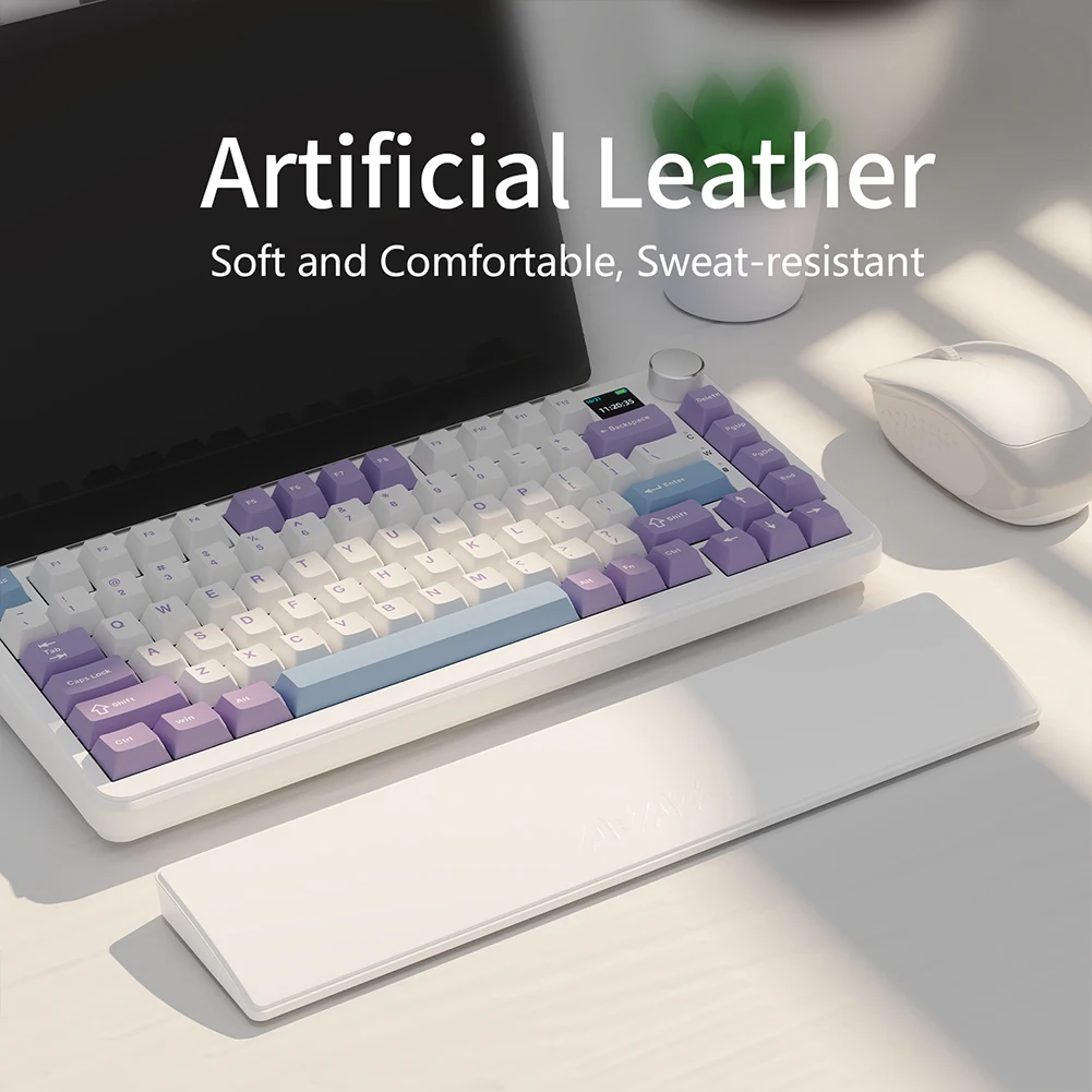 Almohadilla para reposamuñecas para teclado de juegos, espuma viscoelástica ergonómica, goma antideslizante, Base estable, reposamanos, soporte para manos para teclado de 81 teclas - imagen 3