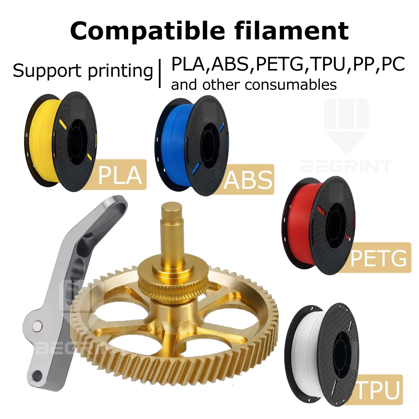Engranaje extrusor de Metal mejorado para Bambu Lab A1 A1 Mini RNC, engranaje helicoidal de acero endurecido nanorecubierto resistente al desgaste - imagen 5