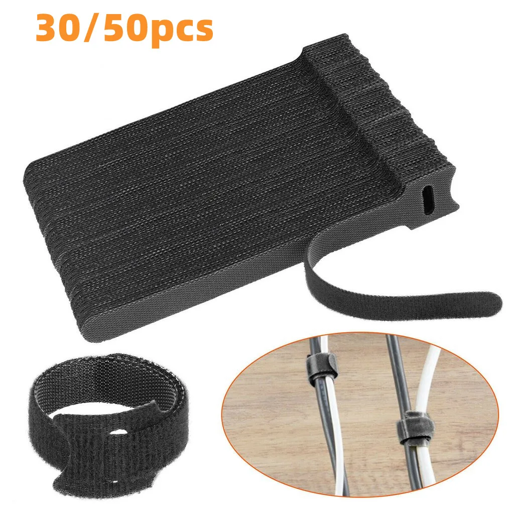 Bridas para cables reutilizables, 50 Uds., correas organizadoras de cables para PC, TV, electrónica, gestión de cables, sujeción, accesorios para el hogar y la Oficina - imagen 4
