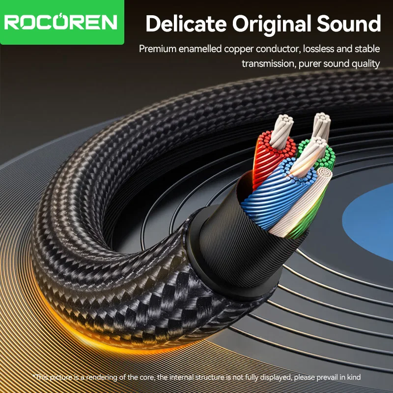 Rocoren USB C a 3,5mm Jack Dac Cable de Audio macho a hembra adaptador de auriculares tipo C a 3,5mm convertidor para teléfono Samsung Xiaomi - imagen 2