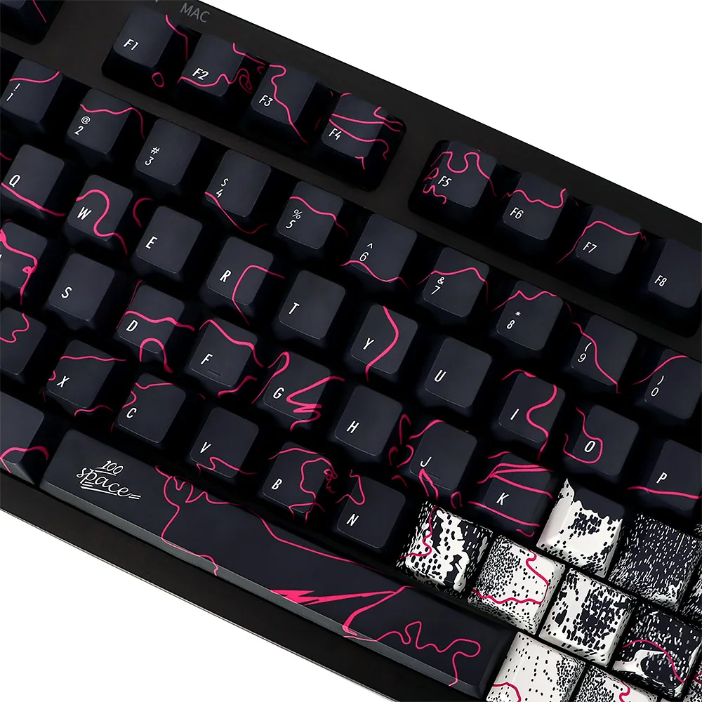 Juego de teclas de Graffiti, teclas pbt de perfil Cherry mx para switch Logitech G610 K70 GMMK gk61 96 gmk, teclas iso - imagen 4