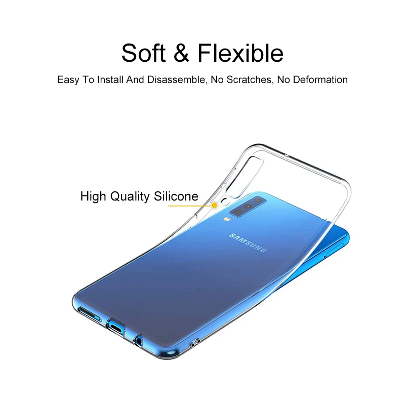 Funda de teléfono de silicona transparente ultrafina para Samsung Galaxy A7 2018 A9 A8 A6 Plus 2018 A10 A20 A30 S A40 A50 A70 funda blanda - imagen 3