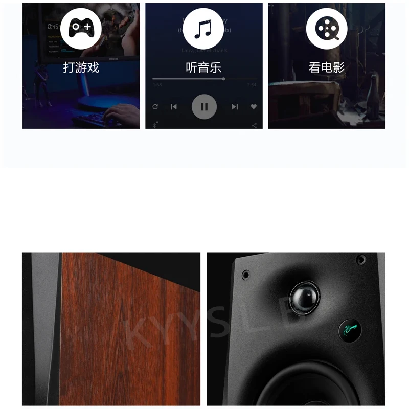 KYYSLB-altavoz Multimedia con Bluetooth, dispositivo Digital para ordenador, TV, Audio activo para el hogar, analógico, estantería - imagen 4