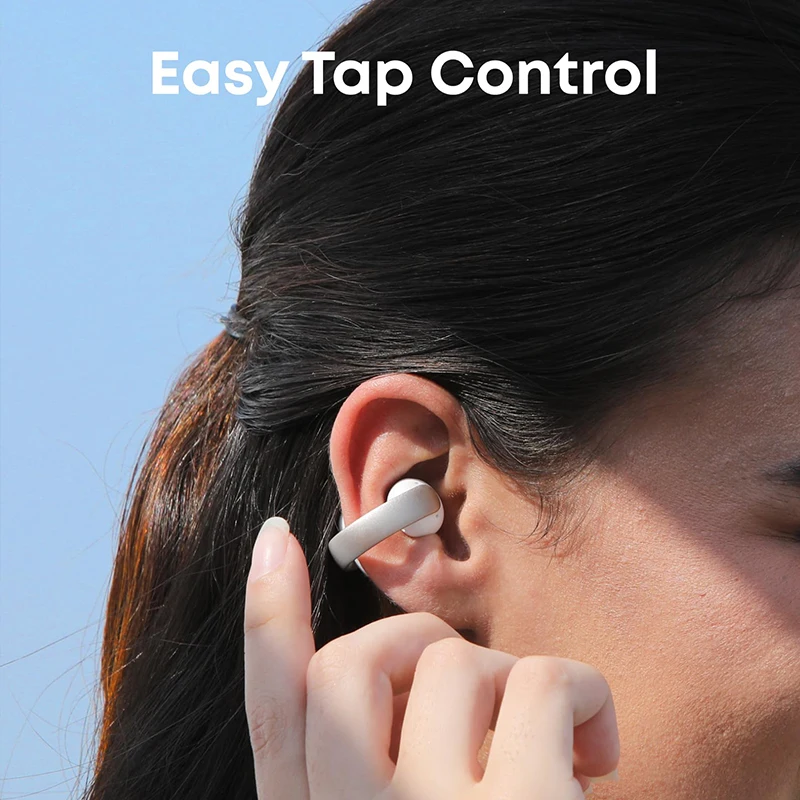 A3388 AeroClip auriculares abiertos Bluetooth 5 4 conductores duales de 12mm graves 4 micrófonos llamadas AI 32H reproducción Clip en auriculares deportivos de anillo abierto - imagen 5