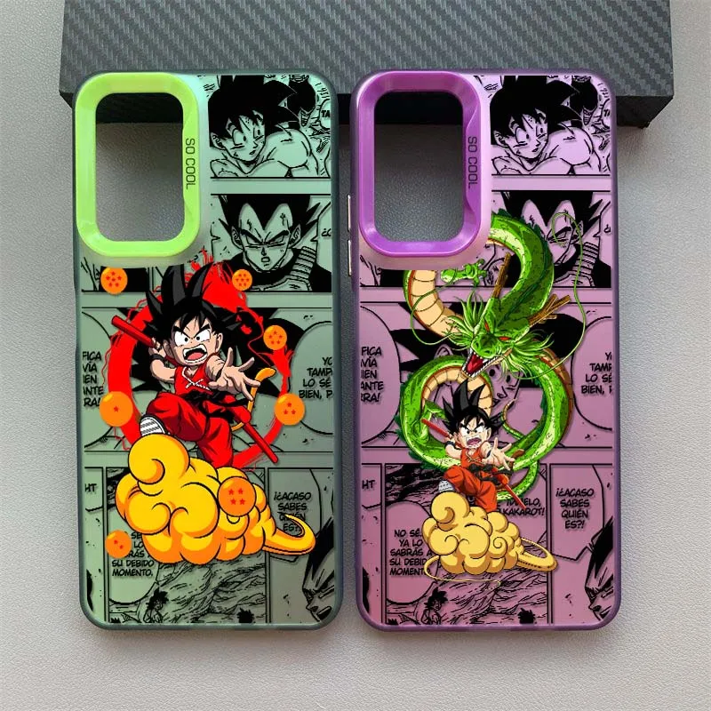 D-Dragon Ball Son Goku funda de dibujos animados para Redmi Note 14 13 12 11 10 9 8 Pro Plus funda de teléfono plateada colorida - imagen 2