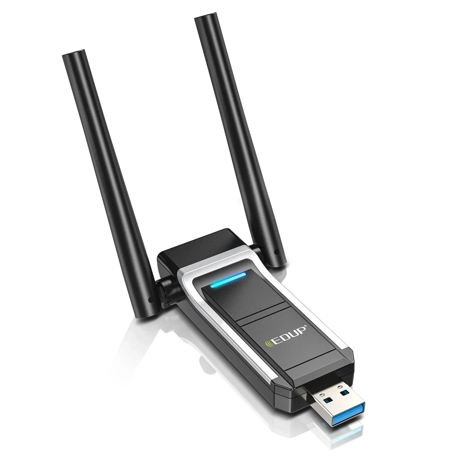 EDUP-Adaptador Wifi USB, 1300Mbps, inalámbrico, AP suave, tarjeta de red de doble banda, Dongle WiFi, receptor de antena externa para PC - imagen 2