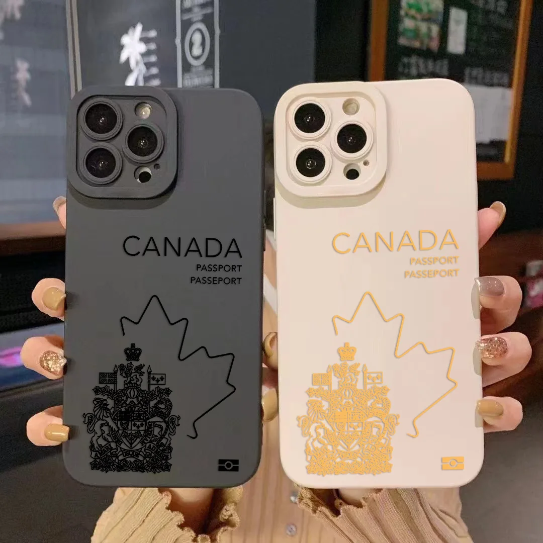 Funda de teléfono con pasaporte de Canadá para Samsung Galaxy S25 S24 S23 S22 S21 S20 Note20 Edge FE Plus Ultra 4G 5G, funda trasera de silicona suave