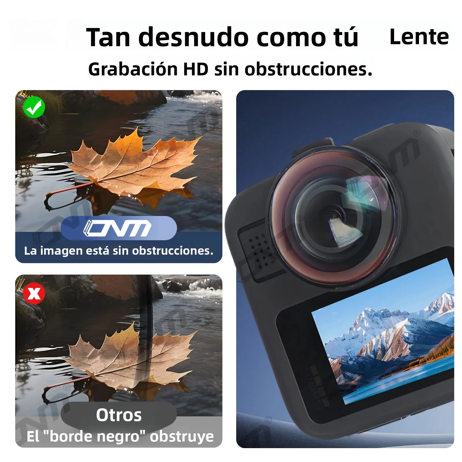 Protectores de lentes de vidrio Premium para GoPro MAX 2 HD, tapa protectora de lente de vidrio templado resistente a los arañazos para accesorios GoPro MAX2 - imagen 5