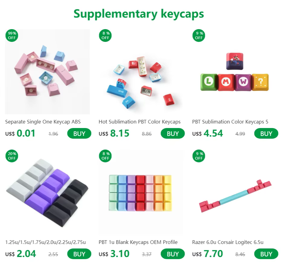Teclas PBT doble disparo para teclado mecánico