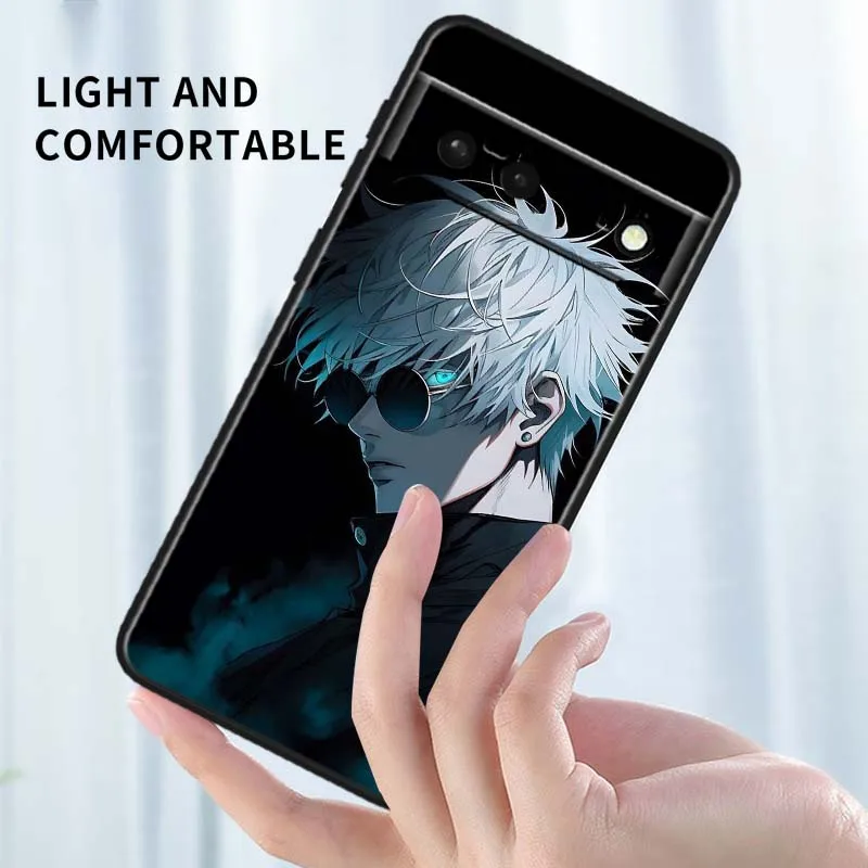 Gojou Satoru Art para Google Pixel 10 9 8 7 9a 8A 7a 6a XL Pro 5G funda negra para teléfono - imagen 5