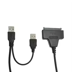 Cables adaptadores SATA a USB 2,0 a 7, 15 22 pines, alimentación externa para convertidor de unidad de disco duro HDD Ssd de 2,5 pulgadas