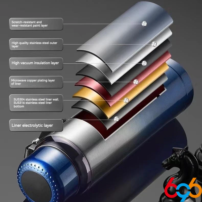 Termo de acero inoxidable 600 de gran capacidad, taza de té, botellas de agua, termo, letras DIY, 316 ml - imagen 4