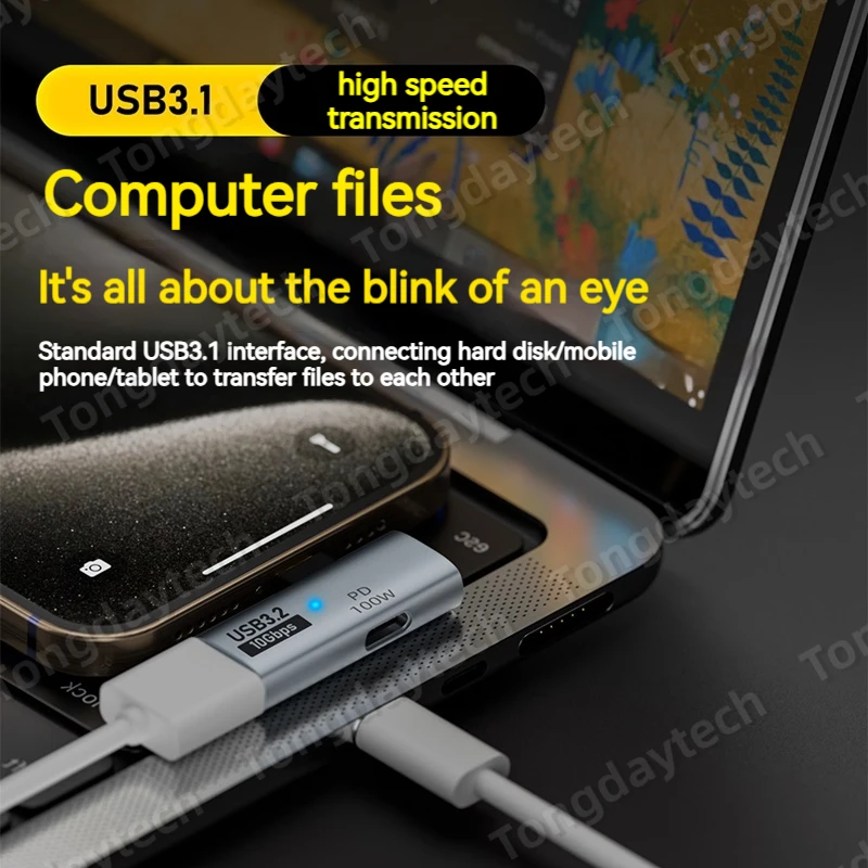 Adaptador USB tipo C de Metal, convertidor de carga rápida de 100W, USBC a USB OTG, disco U, para teléfono, tableta, Macbook, Notebook, Samsung - imagen 3