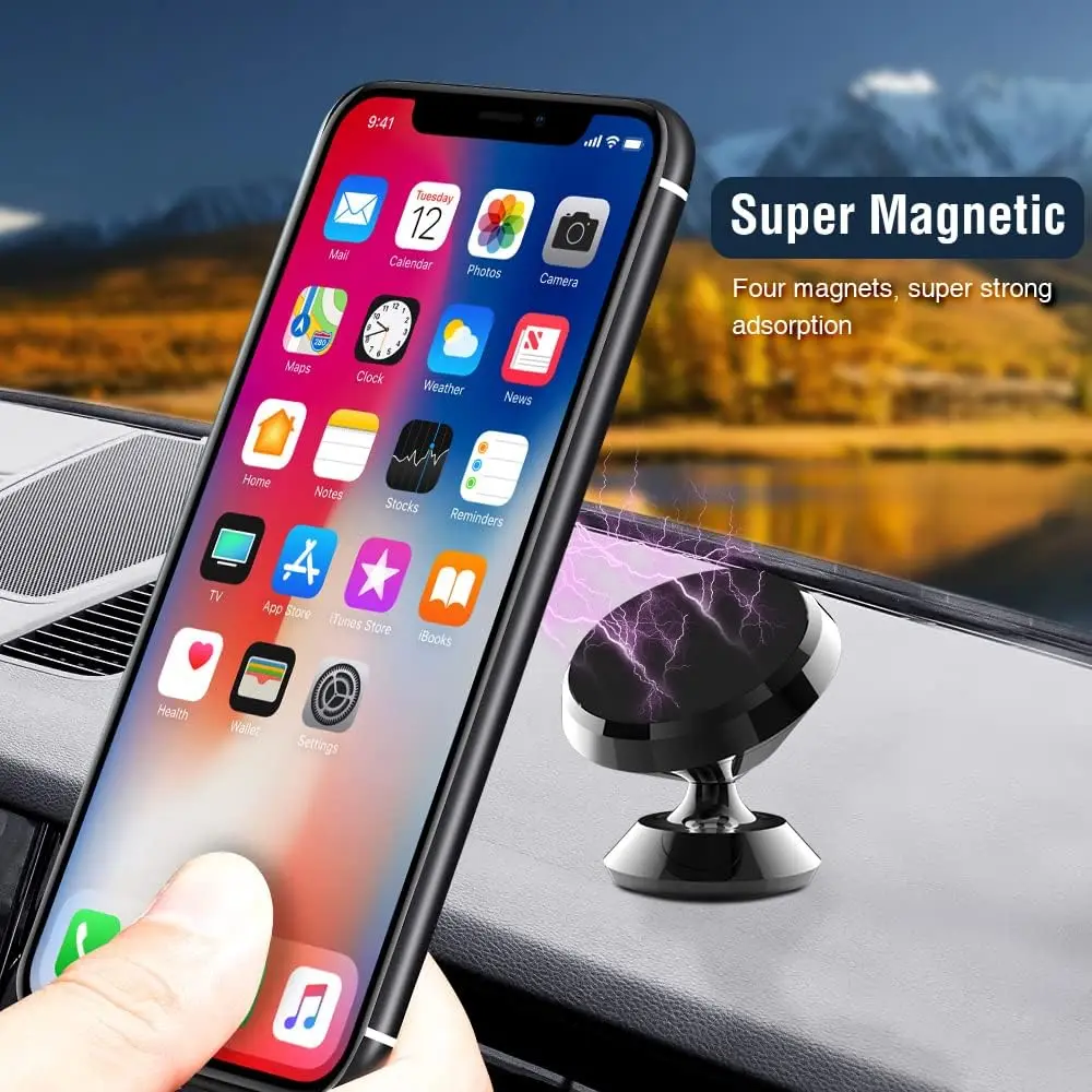 Soporte magnético para teléfono de coche, soporte para teléfono móvil con rotación de 360 grados, soporte de montaje magnético en coche para iPhone 13 12 Samsung Redmi Xiaomi - imagen 3