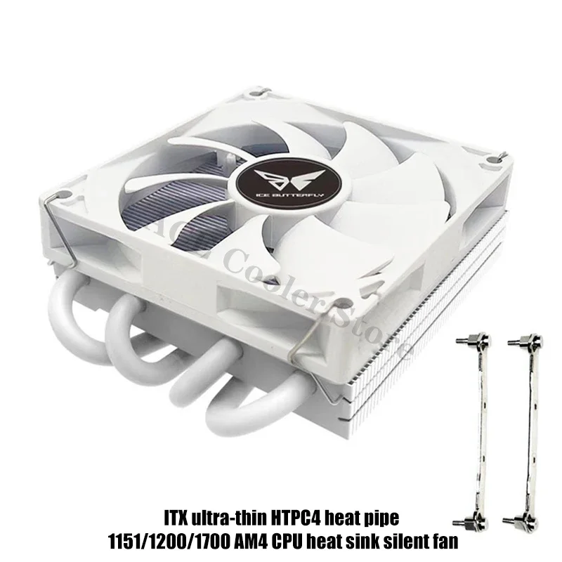 Enfriador de aire de CPU para Mini ITX, ultrafino, 39mm de alto, Z39, 4 heatpipe, radiador de CPU de cobre, Control PWM de 4 pines para plataforma Intel/AMD