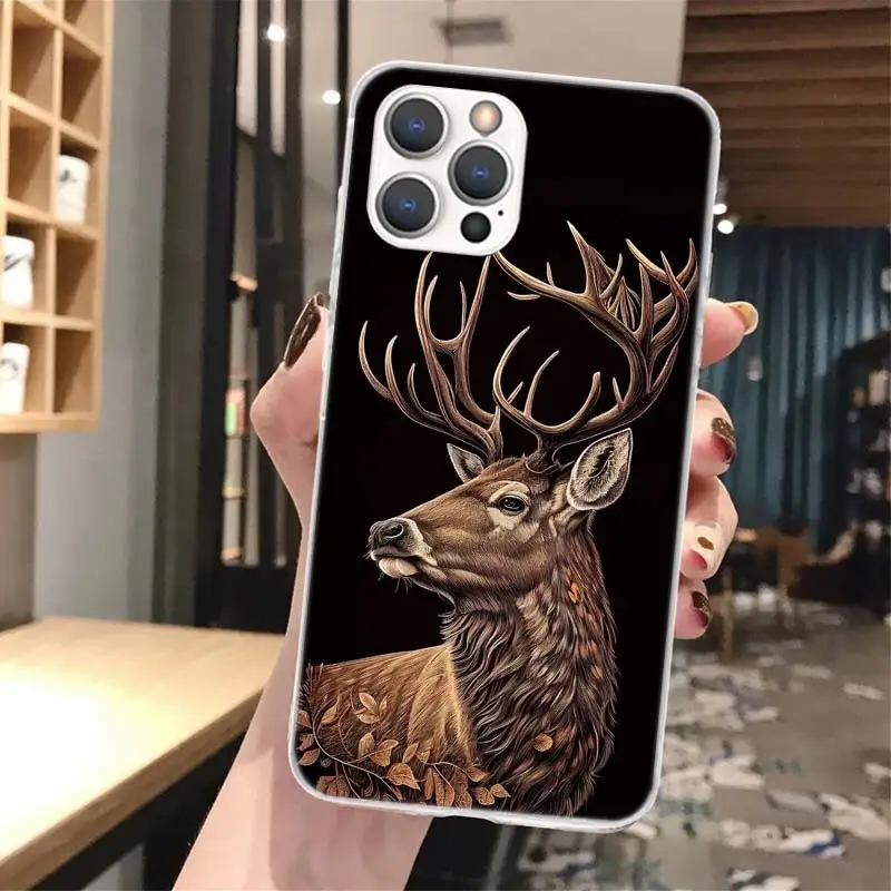 Funda de teléfono de silicona de camuflaje de caza de ciervos para iPhone 17 16E 15 Pro Max 14 Plus 11 13 Mini 12 7 8 SE Air 17Pro Cover Shell 17 16 16 - imagen 5
