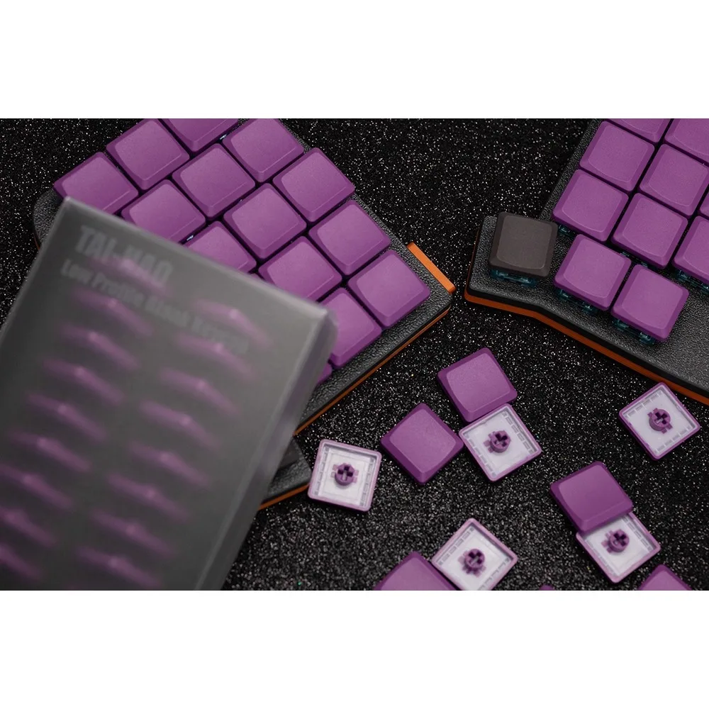 Taihao Choc teclas de perfil bajo THT 1U MX Cherry Artisan teclas para teclado mecánico accesorios para juegos punto gris Keycap - imagen 4