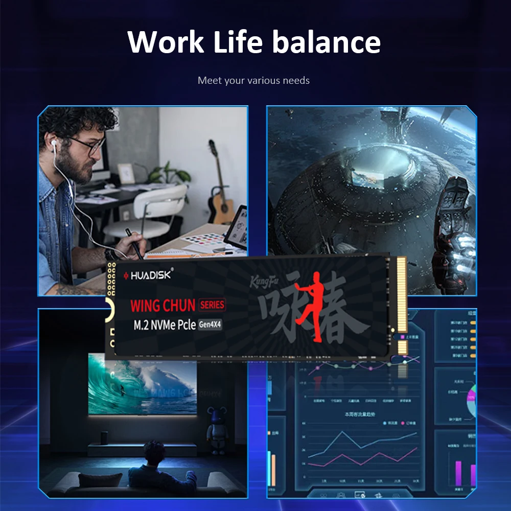 HUADISK SSD NVMe M2 PCIe4.0x4 512GB 1TB 2TB 5000MB/s Disco duro interno de estado sólido para PlayStation5/PS5 - imagen 3