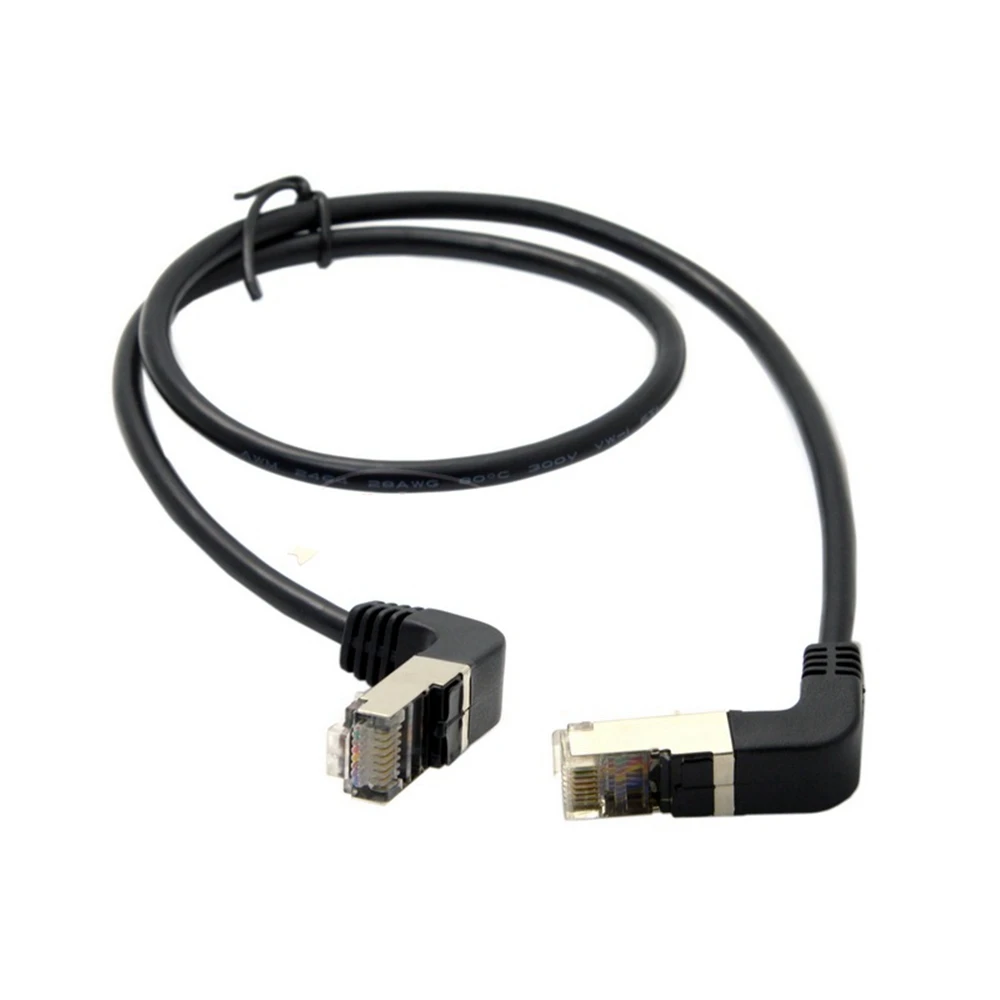 Doppel Ellenbogen Unten & Up Abgewinkelt 90 Grad cat5e 8P8C FTP STP UTP Cat 5e Ethernet Netzwerk Kabel RJ45 Lan patchkabel 0,5 m - imagen 2
