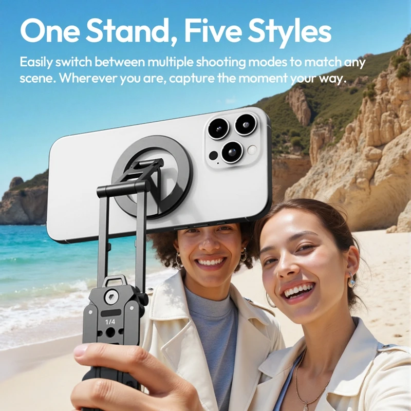 Ulanzi SK29 Soporte plegable para teléfono magnético/abrazadera para teléfono palo de Selfie soporte de escritorio trípode 360 °   Rotación para Vlog Livestreaming - imagen 2