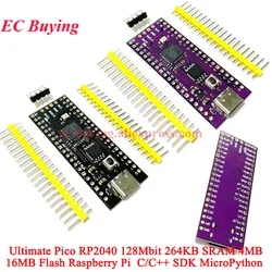 1-10 Uds Ultimate Pico RP2040 128Mbit 264KB SRAM 4MB 16MB Flash Compatible Raspberry Pi procesador de doble núcleo C/C ++ SDK MicroPython