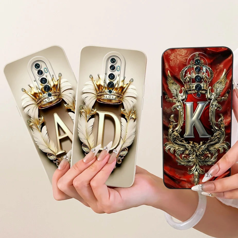 Para Oppo Reno 2 2F 2Z funda bonita corona letras cubierta suave TPU mate funda de teléfono para Oppo Reno2 F Z Reno2F Reno2Z funda trasera Fundas