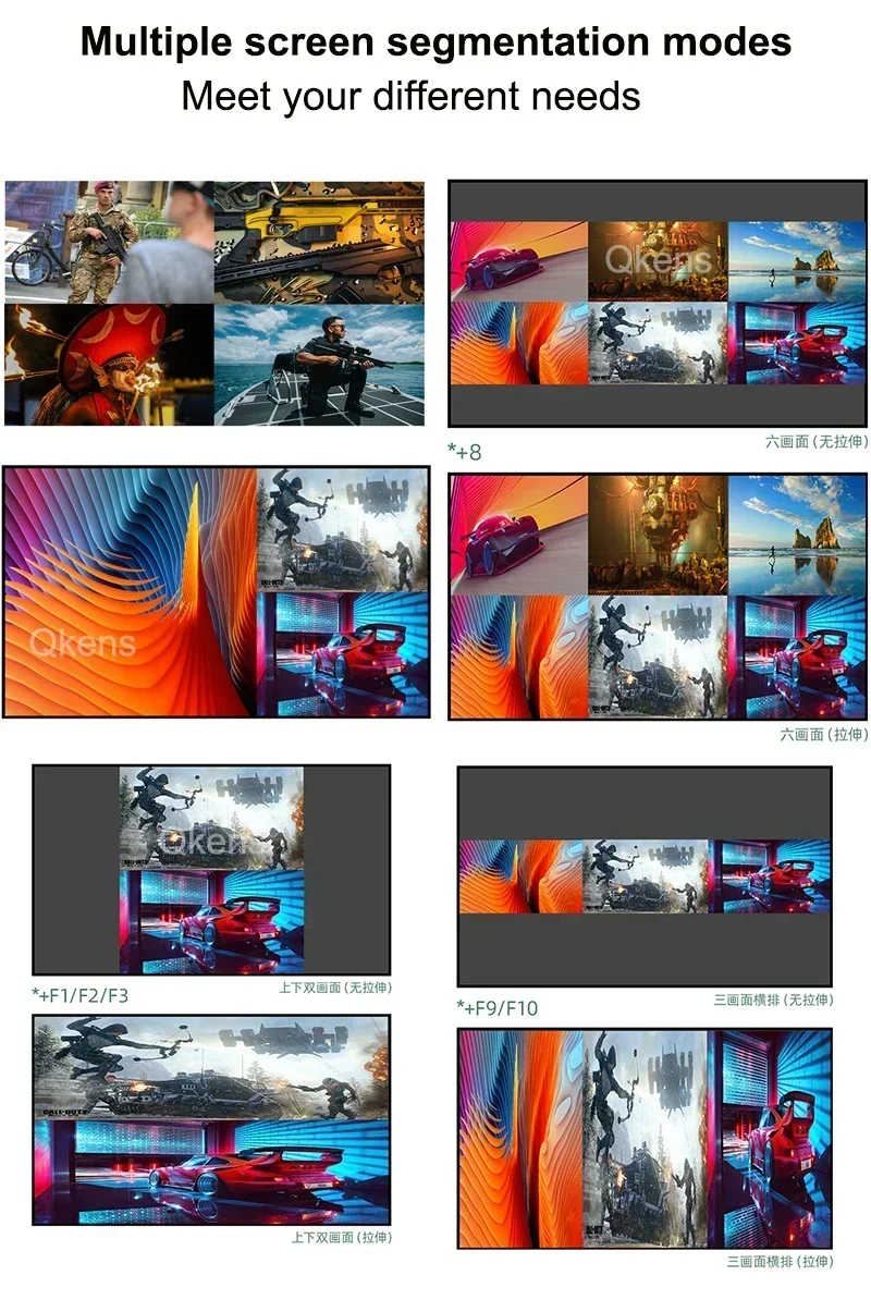 1080p 4K60 6x1 HDMI multivisor 6 canales divisor de pantalla de vídeo 4x1 Quad multivisor interruptor continuo compatible con PIP POP USB RS232 - imagen 5